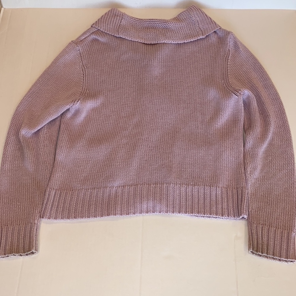 J. Jill lavender knit cowl neck button up sweater Large - Picture 5 of 6